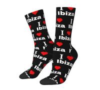 KWQDOZF Calcetines deportivos informales para hombre y mujer con la frase I Love Ibiza