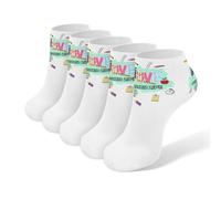 KWQDOZF Calcetines tobilleros unisex con texto Maestro Vida, novedosos, clásicos, para hombre y mujer, paquete de 5 pares