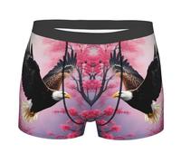 KWQDOZF Calzoncillos bóxer elásticos con Estampado de águila Calva para Hombre, Transpirables y con Soporte.