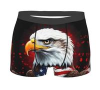 KWQDOZF Calzoncillos bóxer elásticos para Hombre con Estampado de águila Calva de EE. UU., Que absorben la Humedad.