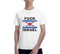 KWQDOZF Camiseta de algodón con Cuello Redondo para Hombre, «Fuck Israel Free Palestine Save Gaza»