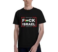 KWQDOZF Camiseta de algodón con Cuello Redondo para Hombre, «Fuck Israel Free Palestine Save Gaza»