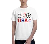 KWQDOZF Camiseta de algodón con Cuello Redondo para Hombre, para Aficionados al fútbol Americano, del país anfitrión de la Copa América 2026