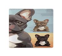 KWQDOZF Carina di Bulldog Francese, portafogli Bifold da uomo, portafogli con tasca frontale per uomo