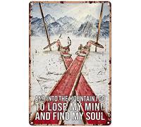 KWQDOZF Cartel de hojalata vintage de esquí de montaña nevada, decoración de club, Lose My Mind Fing My Soul, placa de hojalata, decoración de pared para el hogar y exteriores, 30 x 45 cm