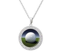 KWQDOZF Collar con estampado de pelota de golf, delicado poste con diamantes de imitación
