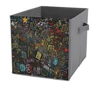 KWQDOZF Cubos de almacenamiento plegables con asas, con patrón de fórmulas matemáticas, para organizar ropa y libros. Cestas de almacenamiento para estanterías y armarios.