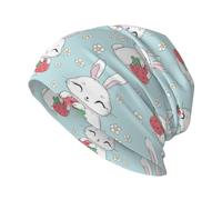 KWQDOZF Cuteabbit and Strawberry Beanie Hat Chemo Hat Cancer Headwear Skull Hat Slouchy Beanie Knit Skull Cap para Mujeres y Hombres