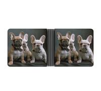 KWQDOZF di cuccioli di Bulldog Francese, portafogli Bifold da uomo, portafogli con tasca frontale per uomo