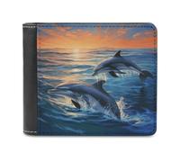KWQDOZF di delfini nel Mare, portafogli Bifold da uomo, portafogli con tasca frontale per uomo