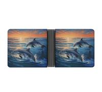 KWQDOZF di delfini nel Mare, portafogli Bifold da uomo, portafogli con tasca frontale per uomo
