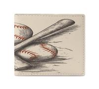 KWQDOZF di mazze e palline disegnate a Mano, portafogli Bifold da uomo, portafogli con tasca frontale per uomo