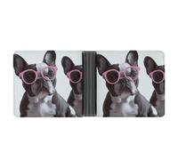 KWQDOZF di Occhiali da Bulldog Francese, portafogli Bifold da uomo, portafogli con tasca frontale per uomo