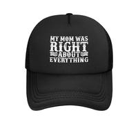 KWQDOZF ¡Dios mío, mi mamá tenía razón en Todo! Gorra de béisbol Negra de Malla