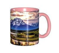 KWQDOZF Divertida taza de café del Parque Nacional Grand Teton: taza de cerámica de dos tonos de 11 oz con patrón 3D | Lindos regalos para hombres, mujeres, oficina, trabajo