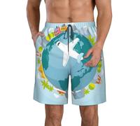 KWQDOZF Dreaming Travel Bañador para Hombre de Secado rápido para Hombre, Pantalones Cortos de Playa, Fiesta de Vacaciones, bañadores Estampados Informales