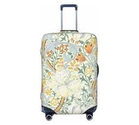 KWQDOZF Elegante Funda elástica para Equipaje de Viaje con diseño de Flores y Hojas, Estilo Vintage, para Maletas de baúl de 19 a 32 Pulgadas