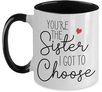 KWQDOZF Eres la hermana que tengo que elegir, taza de café novedosa, taza de té de cerámica con impresión de doble cara para mamá, papá, amigo, esposa, esposo, regalo de 11 oz