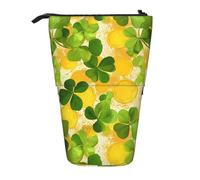 KWQDOZF Estuche para lápices Clover Coin Standing Pencil Shamrock Pencil Telescope Pouch Estuche para artículos de Oficina Organizador expandible para artículos de Oficina Maquillaje Viajes