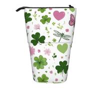 KWQDOZF Estuche para lápices Clover de pie, Estuche telescópico para lápices St. Patrick, Estuche de papelería, Organizador expandible para artículos de Oficina, Maquillaje y Viajes.