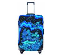 KWQDOZF Funda de Equipaje con diseño de Hongos psicodélicos, Flores Coloridas, Ojos, Estrellas y Plantas mágicas. Protector de Maleta de Viaje Lavable de Fibras elásticas Adapta a Maletas