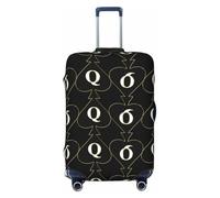 KWQDOZF Funda de Equipaje con diseño de la Reina de Picas Dorada en Negro, Lavable, de Fibras elásticas, para Maletas Grandes.