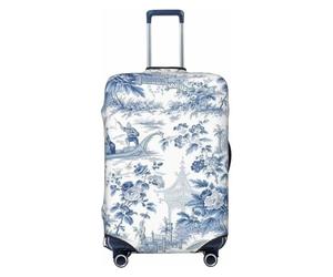 KWQDOZF Funda de Equipaje con diseño de Paisaje Chinoiserie Azul de Estilo japonés, Lavable, de Fibras elásticas, para Maletas Extra Grandes.