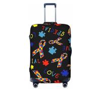 KWQDOZF Funda de Equipaje con Lazo de concienciación sobre el Autismo, Lavable, de Fibras elásticas, para Maletas pequeñas.