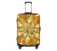 KWQDOZF Funda de Equipaje de Viaje elástica Vintage con diseño Floral Abstracto, Color Dorado y Negro, para Maletas de 19 a 32 Pulgadas