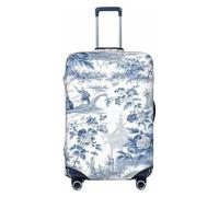 KWQDOZF Funda de Equipaje Estilo Chino Azul Claro Chinoiserie Toile, Protectora, Lavable, de Fibras elásticas, para Maletas pequeñas.