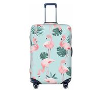 KWQDOZF Funda de Equipaje Flamingo Mint Green, Lavable, de Fibras elásticas, para Maletas de Viaje, Talla Extra Grande.