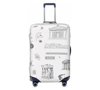 KWQDOZF Funda elástica para Equipaje de Viaje con Dibujo de Cultura de la Antigua Grecia, Funda para Maleta de Viaje para baúl de 19'' a 32'', Funda Protectora para Equipaje