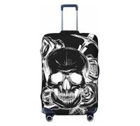 KWQDOZF Funda elástica para Equipaje de Viaje con diseño de Calaveras y Rosas, Color Negro, para Maletas de baúl de 19 a 32 Pulgadas