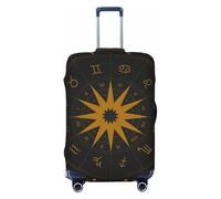 KWQDOZF Funda elástica para Equipaje de Viaje con diseño de Rueda astrológica Bohemia de Signos del zodíaco, Color Negro Misterioso, Funda para Maleta de Viaje para baúl de 19'' a 32''