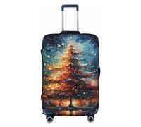 KWQDOZF Funda elástica para Equipaje de Viaje con Pintura Abstracta Tradicional de árbol de Navidad, Funda para Maleta de Viaje para baúl de 19'' a 32'', Funda Protectora para Equipaje