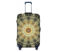 KWQDOZF Funda elástica para Equipaje de Viaje, diseño de círculos mágicos del Zodiaco, Color Negro psicodélico Oscuro, Funda para Maleta de Viaje, Funda Protectora para Maleta de baúl de 19'' a 32''