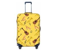 KWQDOZF Funda elástica para Equipaje de Viaje, diseño de Guitarra y saxofón, Color Amarillo, para Maletas de baúl de 19 a 32 Pulgadas