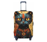 KWQDOZF Funda elástica Vintage para Equipaje de Viaje, diseño de Gato Egipcio, Dios de la mitología, Funda Protectora para Maleta de baúl de 19'' a 32''