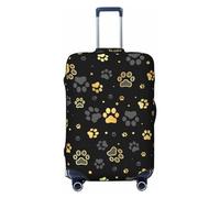 KWQDOZF Fundas elásticas para Maletas con diseño de Huellas de Perro Doradas, Lavables y Bonitas, para Maletas de Viaje, para niños y Adultos, Talla M
