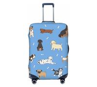KWQDOZF Fundas elásticas para Maletas con diseño de Perros y Fondo Azul, Lavables y Bonitas para Maletas de Viaje, para niños y Adultos, Talla S