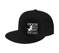 KWQDOZF Gorra de béisbol clásica de ala Plana con diseño de Perro YouSo Make Me Happy, Ajustable, Color Negro, para Hombres y Mujer