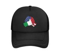 KWQDOZF Gorra de béisbol de Malla con la Bandera de la Amistad Entre Estados Unidos e Italia para Mujeres y Hombres.