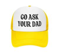 KWQDOZF Gorra de béisbol Negra Go Ask Your Dad (Pregúntale a tu papá) - Regalos para papás - Gorra de Malla - Gorra de béisbol UNIS