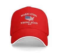 KWQDOZF Gorra de béisbol para Correr, diseño de protesta política, para Hombres y Mujeres, con Texto Make Lying Wrong Again (8647)