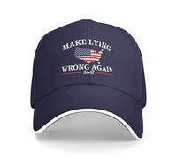 KWQDOZF Gorra de béisbol para Correr, diseño de protesta política, para Hombres y Mujeres, con Texto Make Lying Wrong Again (8647)