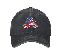 KWQDOZF Gorra de béisbol Vintage con la Bandera británica y la Amistad Entre Estados Unidos y Gran Bretaña para Hombres y Mujeres.