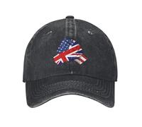 KWQDOZF Gorra de béisbol Vintage con la Bandera británica y la Amistad Entre Estados Unidos y Gran Bretaña para Hombres y Mujeres.