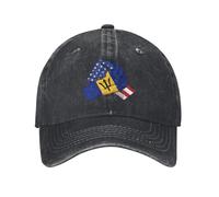 KWQDOZF Gorra de béisbol Vintage con la Bandera de la Amistad Entre Estados Unidos y Barbados para Hombres y Mujeres.