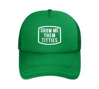 KWQDOZF Gorra de Camionero Show Me Them Titties para Hombre y Mujer, Gorra de béisbol de Malla Ajustable Negra