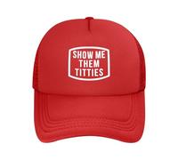 KWQDOZF Gorra de Camionero Show Me Them Titties para Hombre y Mujer, Gorra de béisbol de Malla Ajustable Negra